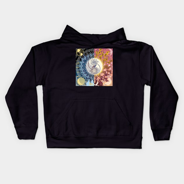 YinYang SunMoon Kids Hoodie by kitukreate